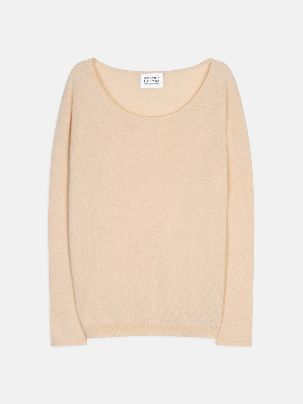 LANFON boat-neck sweater sand 100% cashmere