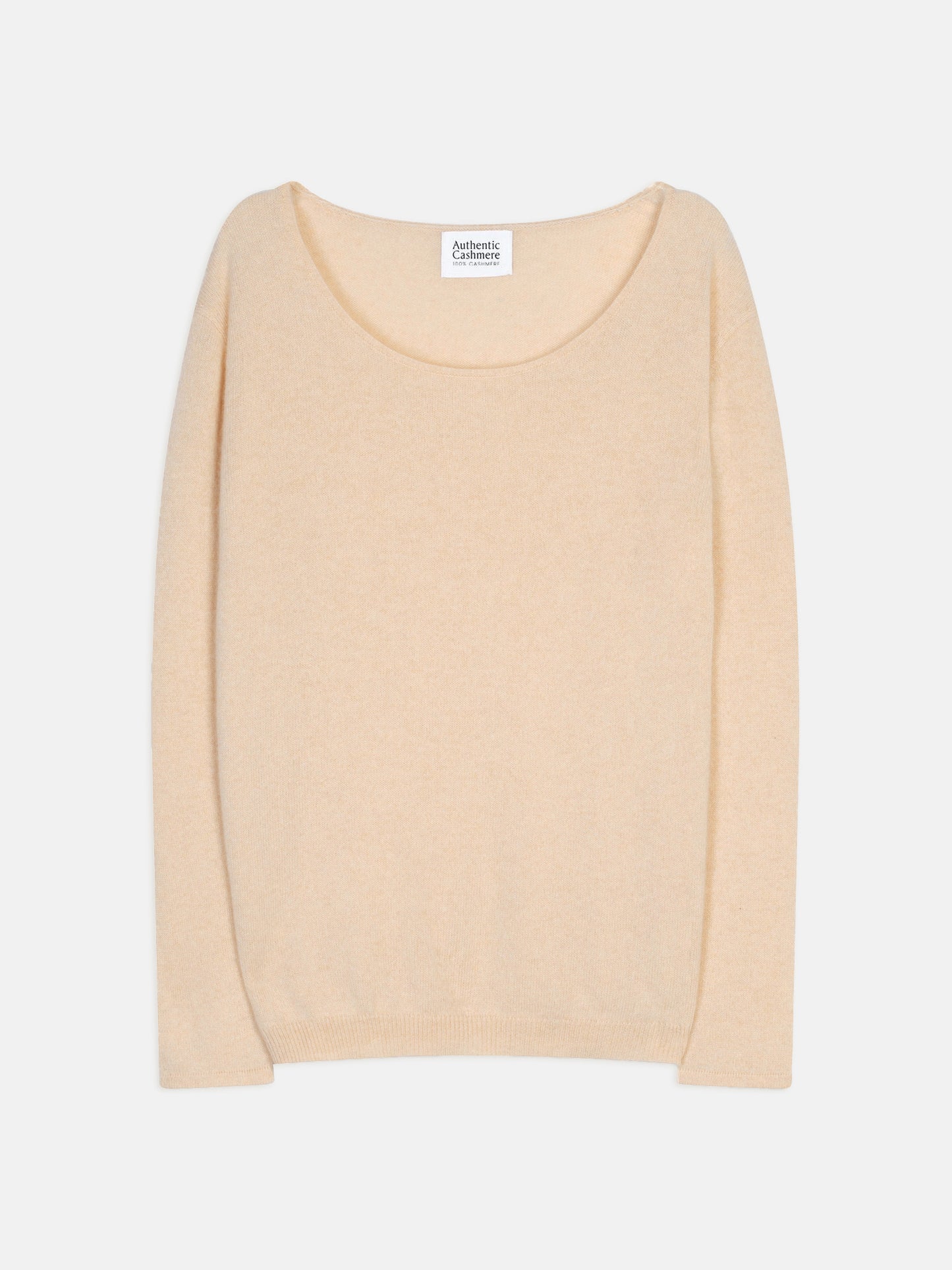 LANFON boat-neck sweater sand 100% cashmere