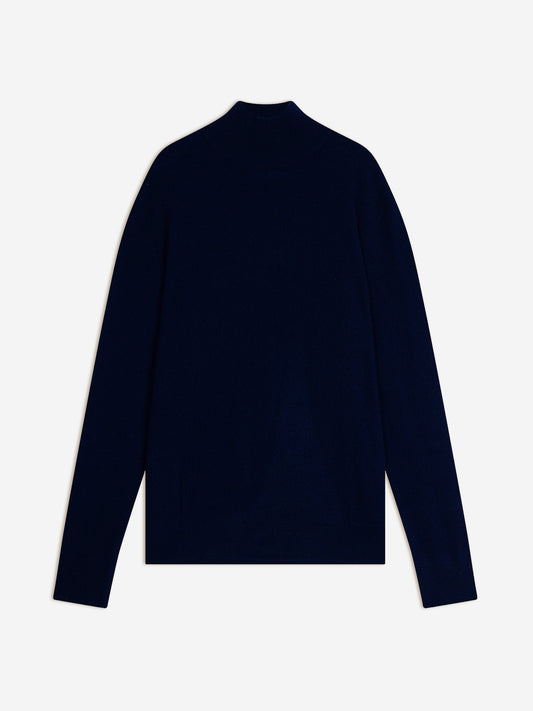 LASYA pull col rond navy 100% cachemire
