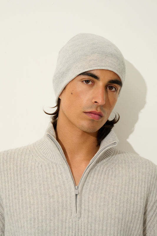 LHAMU Trucker Pullover 6 Fäden Glacier meliert 100% Kaschmir