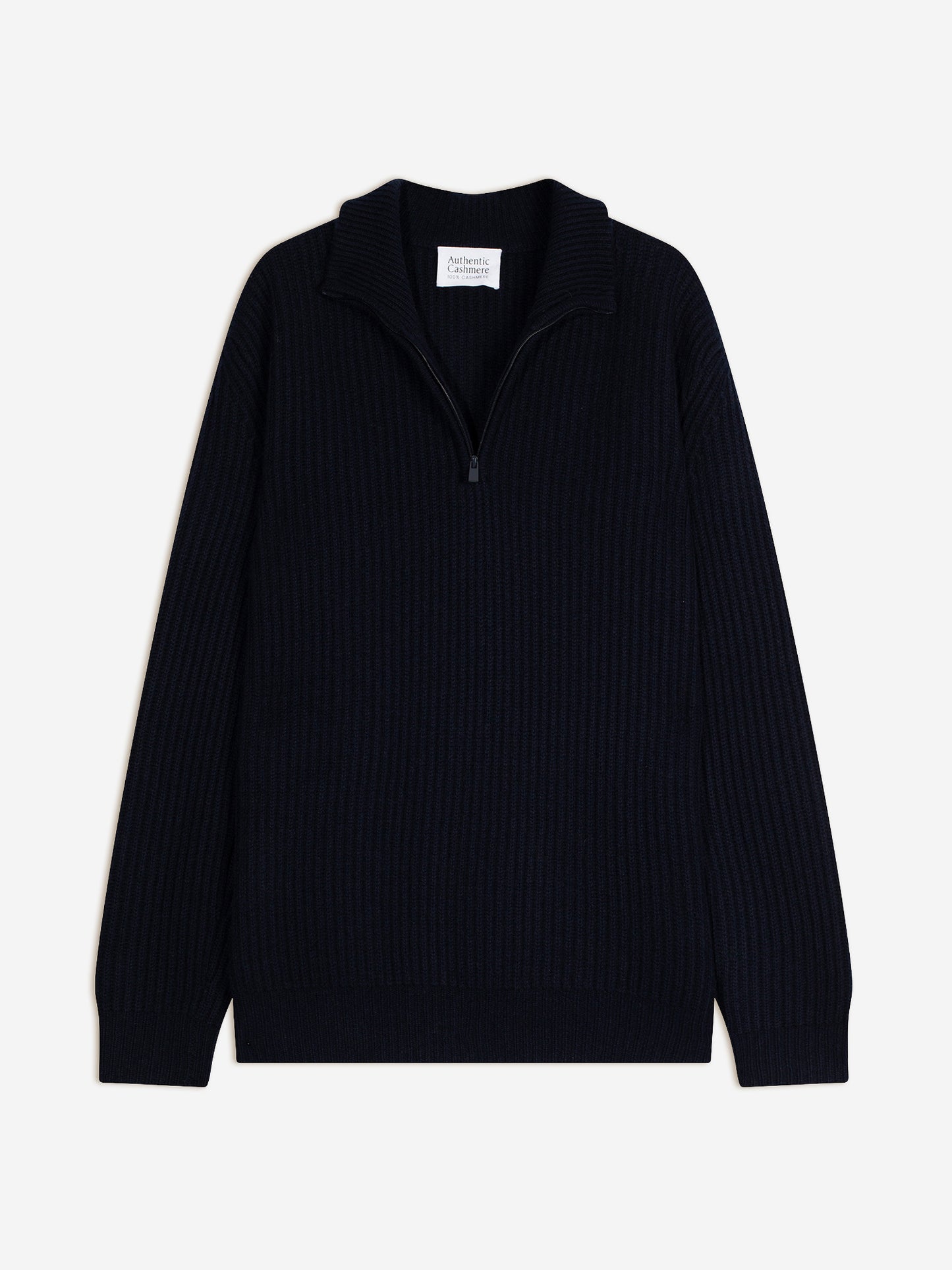 LHAMU pull camionneur 6 fils navy 100% cachemire