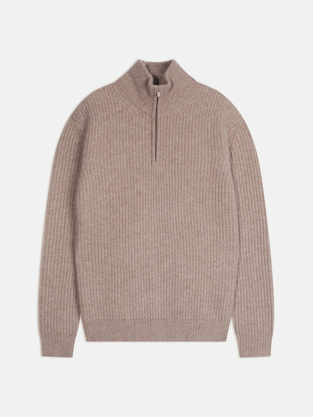 lhamu pull camionneur 6 fils taupe clair chiné 100% cachemire