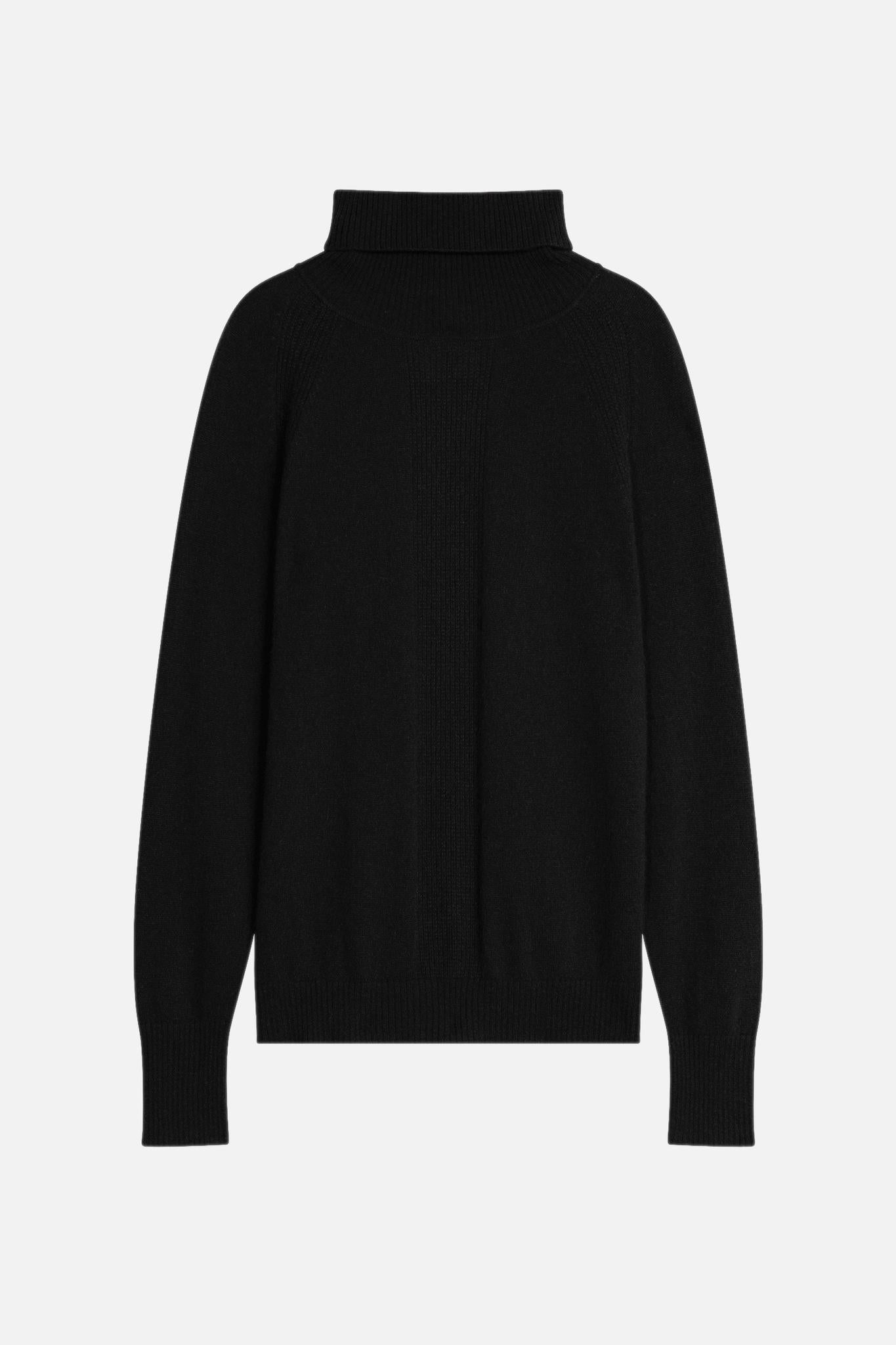 LILLY Rollkragenpullover schwarz 100% Kaschmir