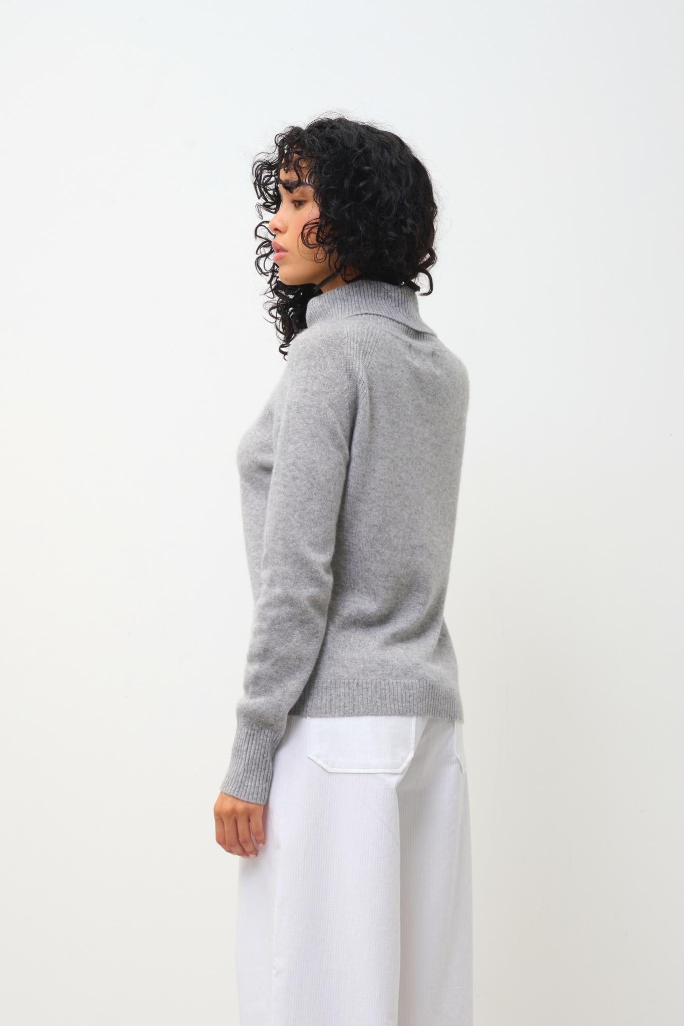 LILLY Rollkragenpullover Wolke meliert 100% Kaschmir