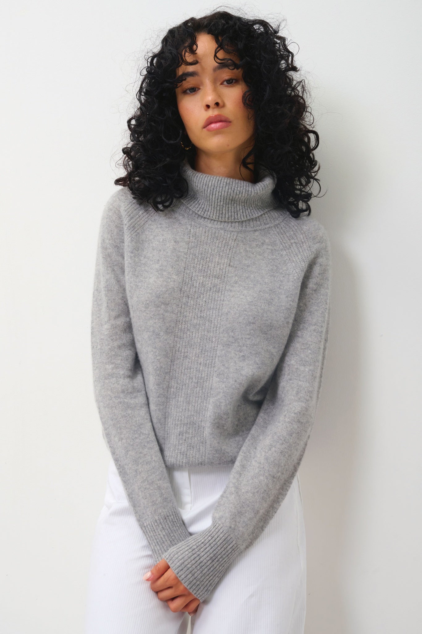 LILLY Rollkragenpullover Wolke meliert 100% Kaschmir