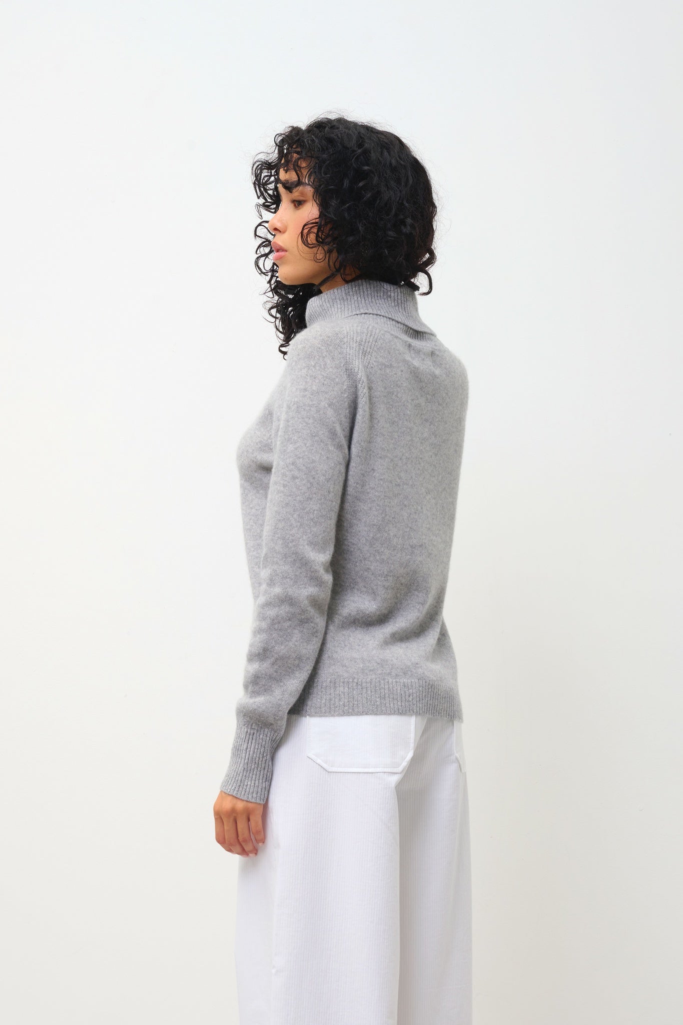 LILLY Rollkragenpullover Wolke meliert 100% Kaschmir