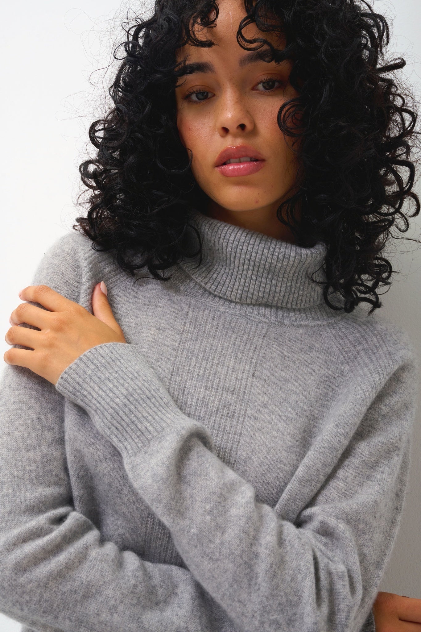 LILLY mottled cloud turtleneck sweater 100% cashmere