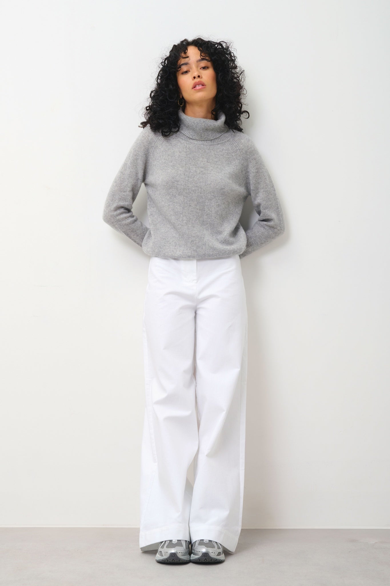 LILLY mottled cloud turtleneck sweater 100% cashmere