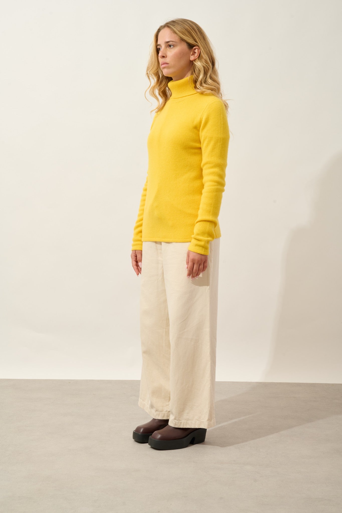 linda pull col roulé 4 fils cédrat 100% cachemire