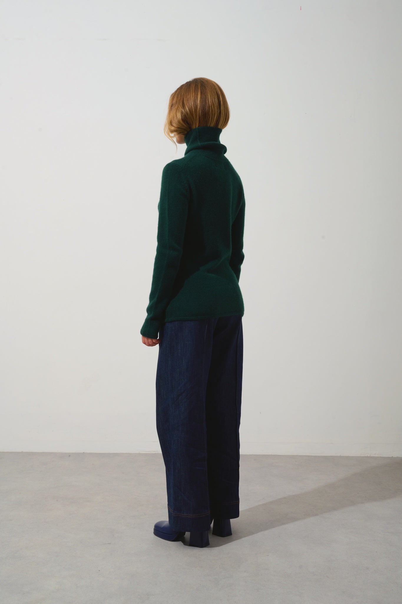 LINDA Rollkragenpullover 4-fädig Zypresse 100% Kaschmir