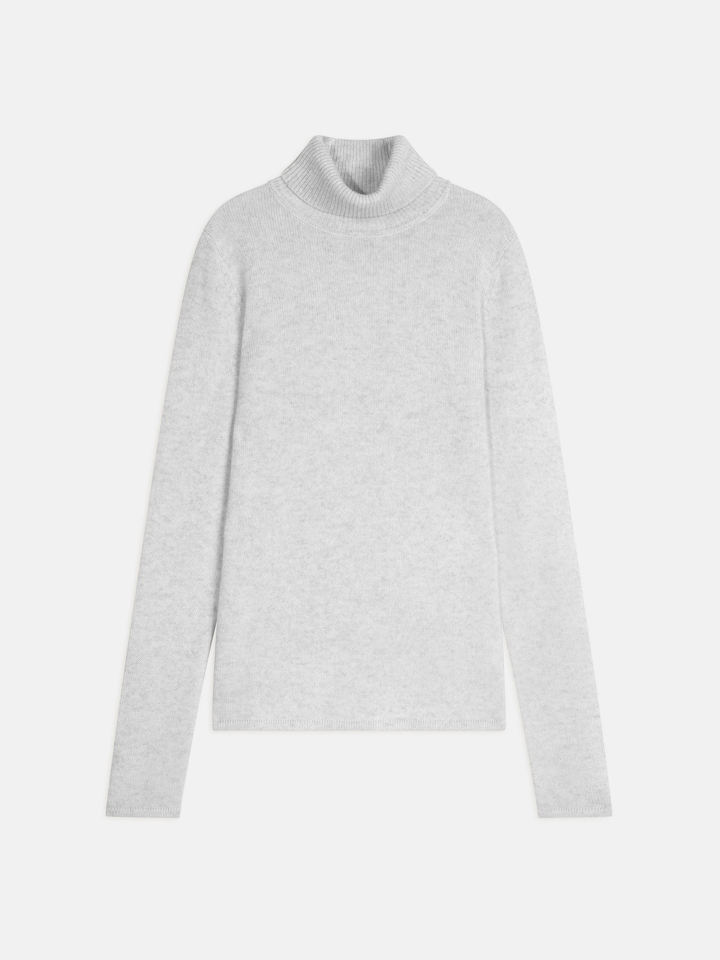 LINDA pull col roulé 4 fils gris perle chiné 100% cachemire