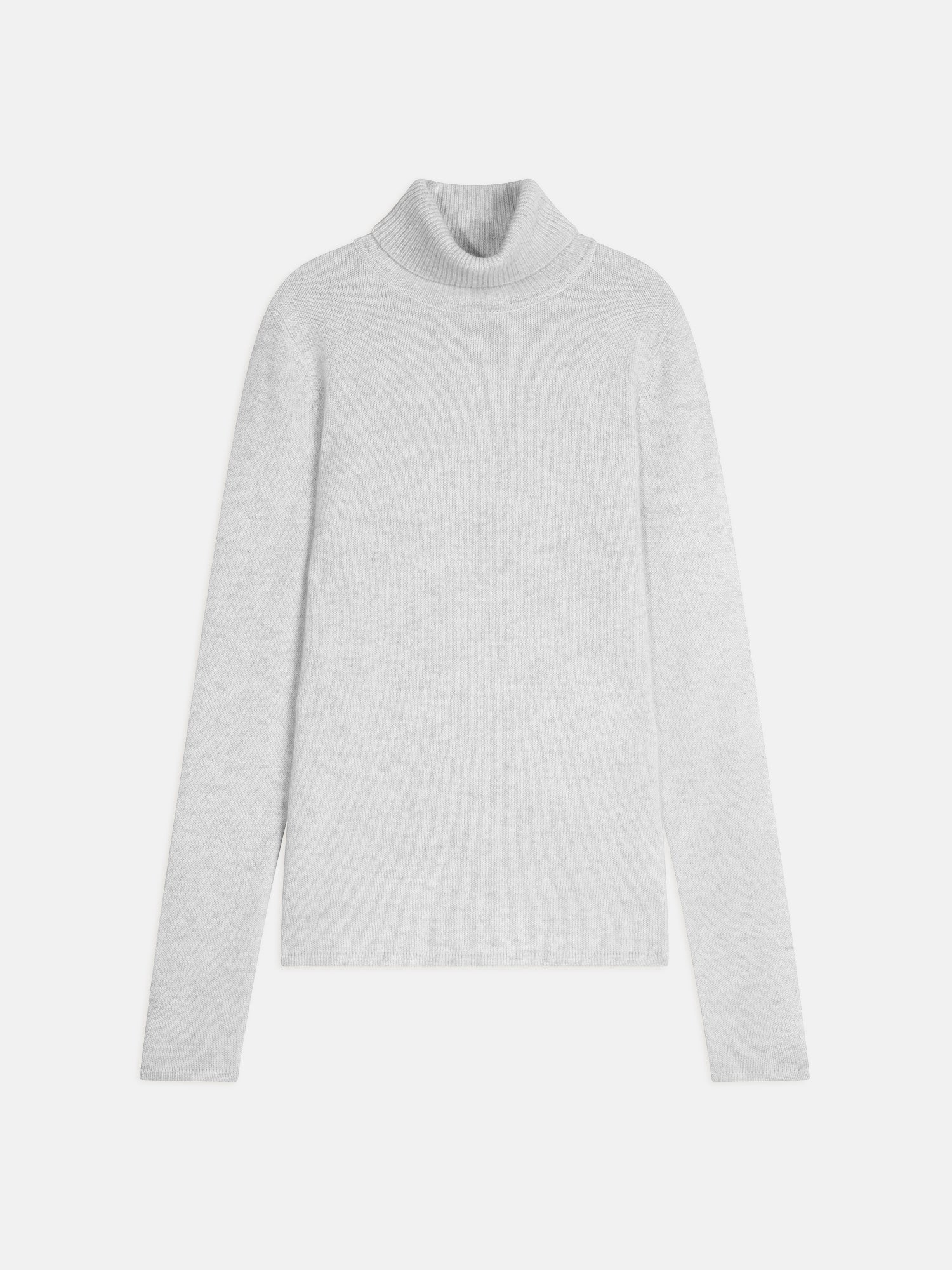 LINDA pull col roulé 4 fils gris perle chiné 100% cachemire