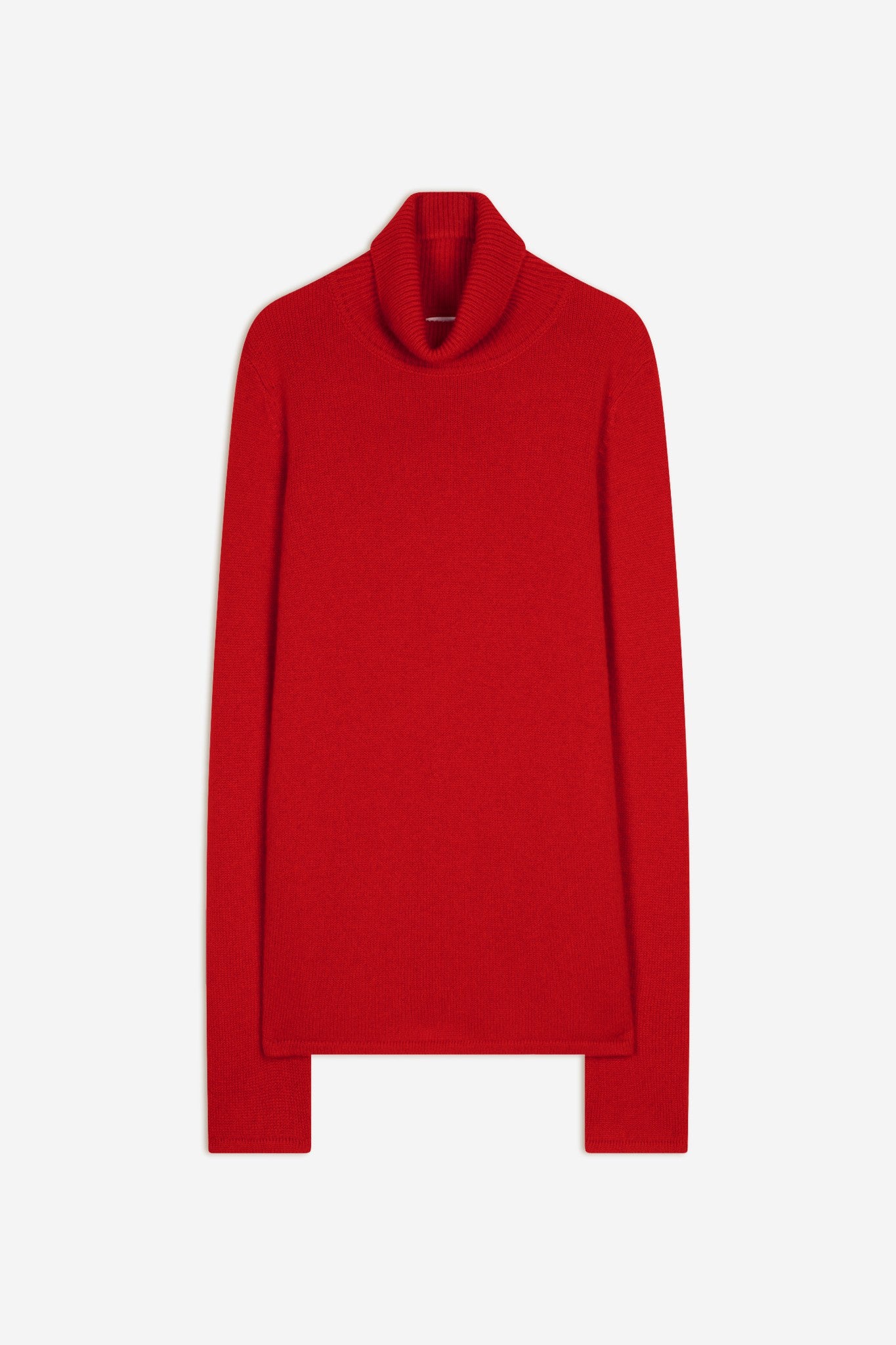 linda pull col roulé 4 fils rouge 100% cachemire