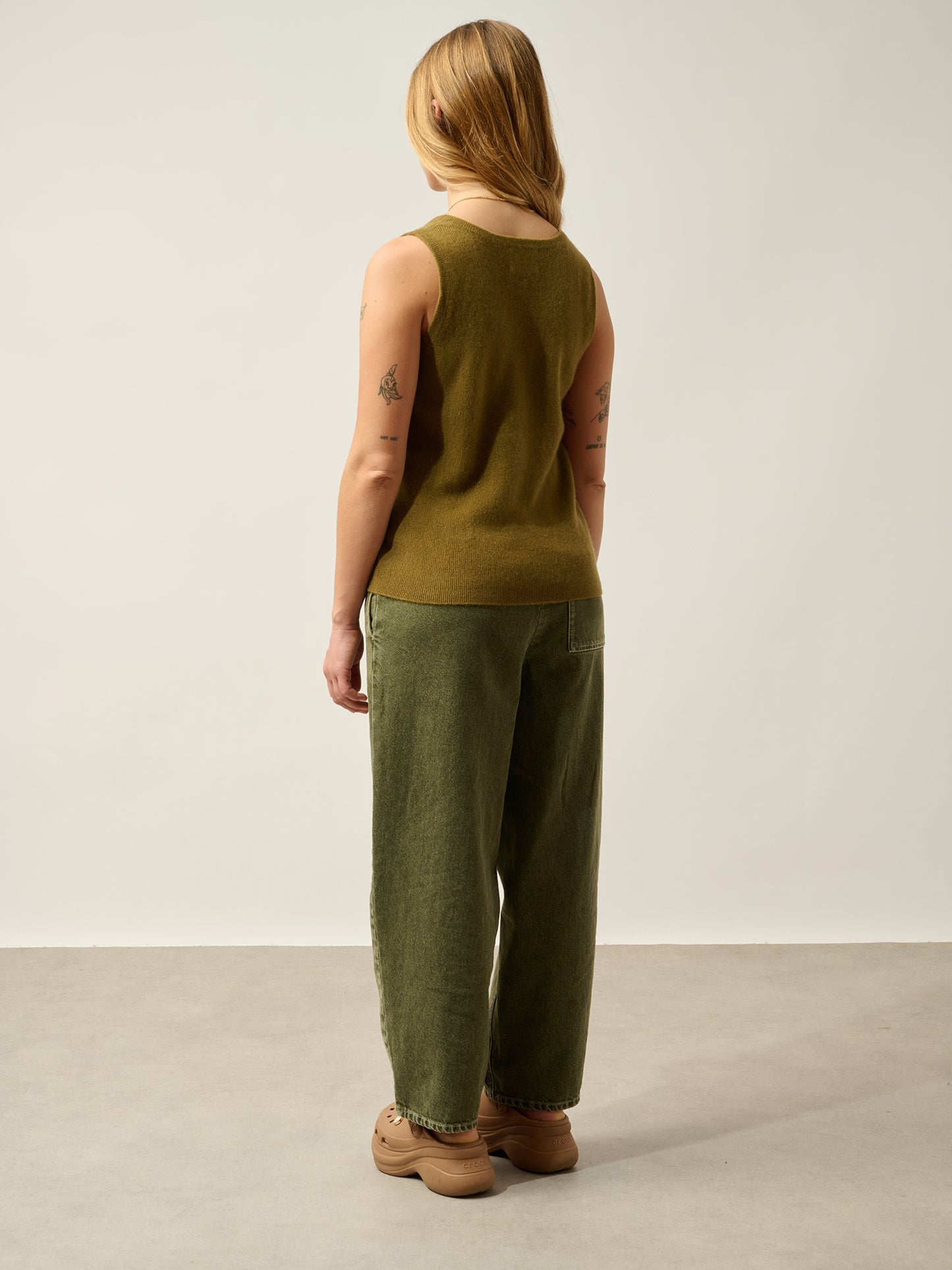 LINDSAY débardeur col u bronze 100% cachemire