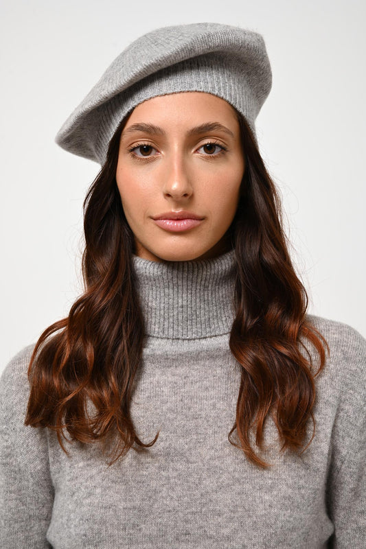 LIWI 4-thread beret cloud mottled 100% cashmere