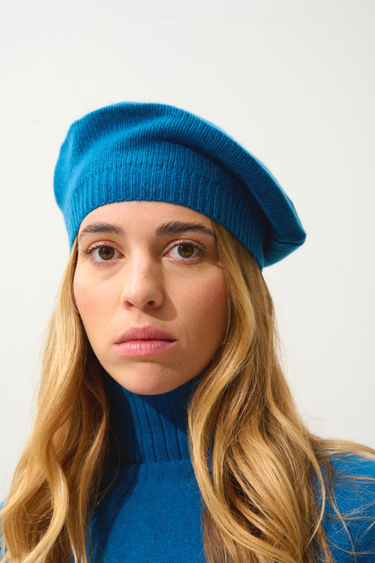 liwi béret 4 fils paon 100% cachemire