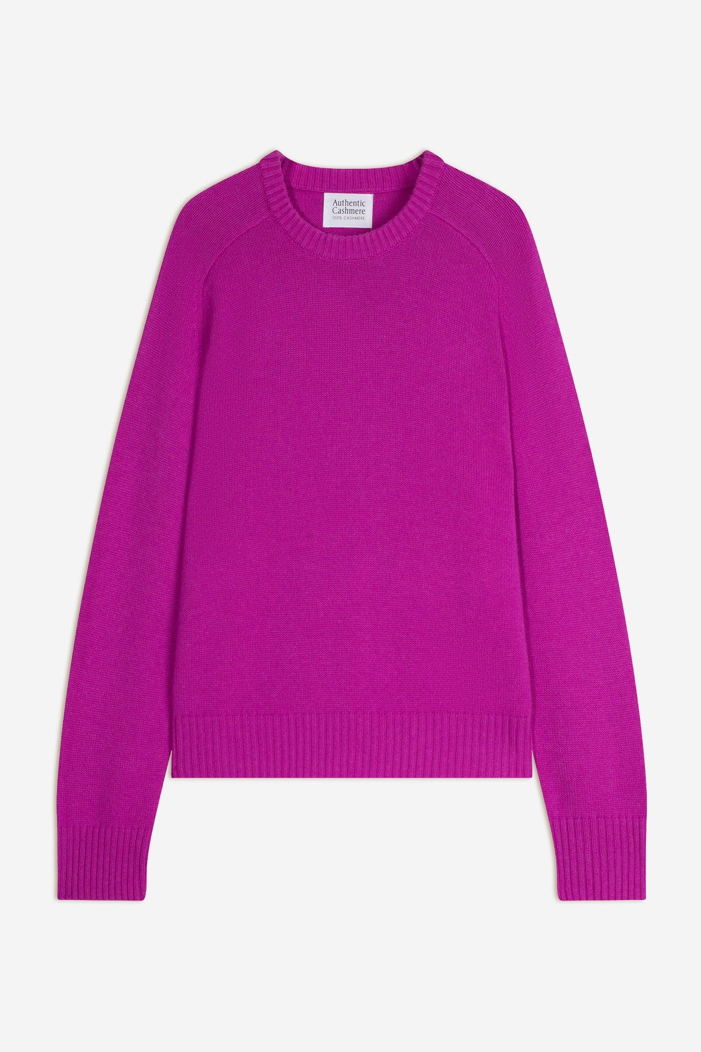 lorena pull col rond 4 fils violet fluo 100% cachemire