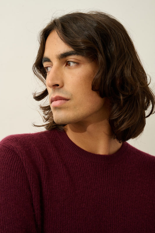 luffy pull col rond mûre 100% cachemire