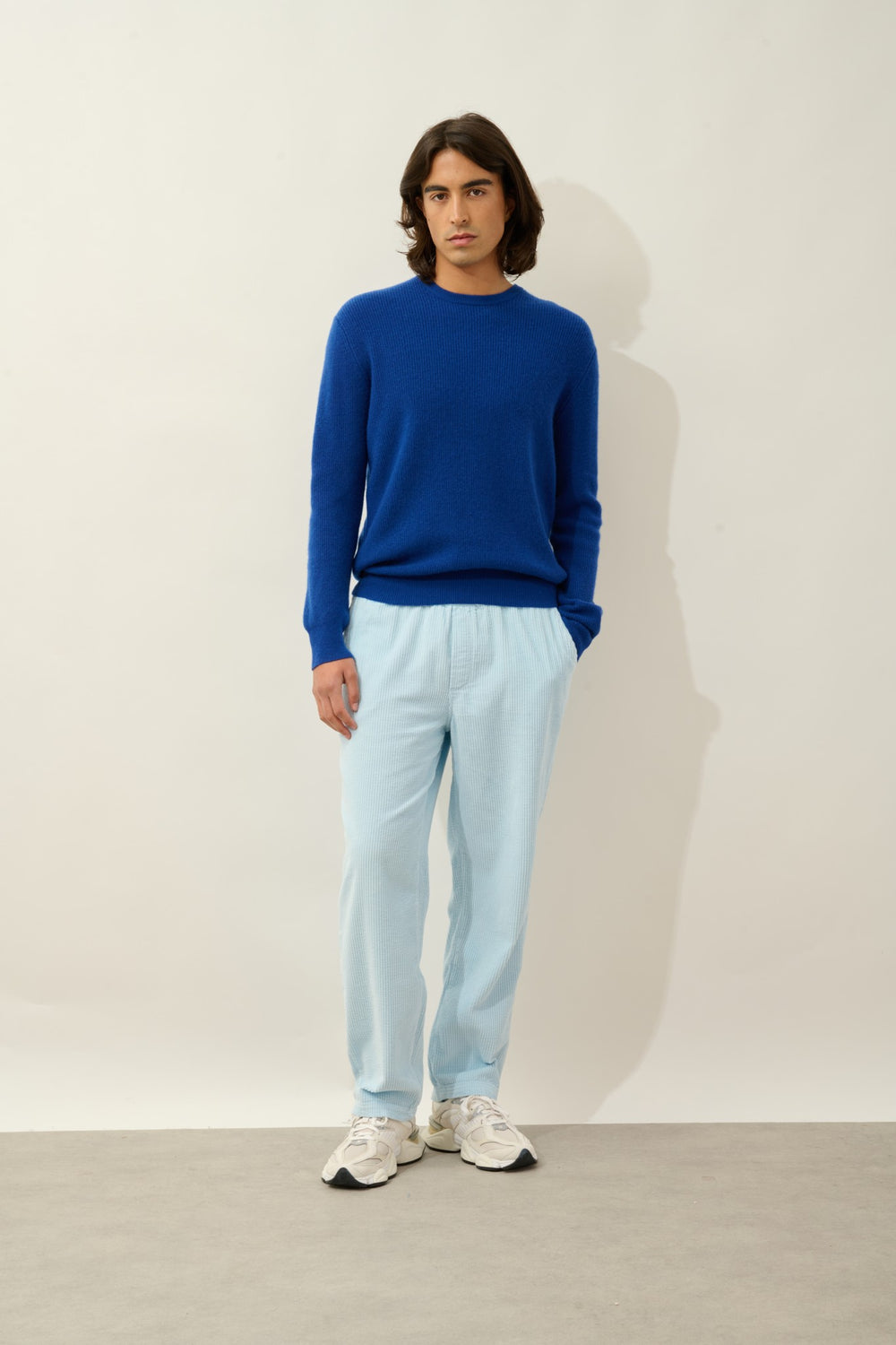 luffy pull col rond outremer 100% cachemire