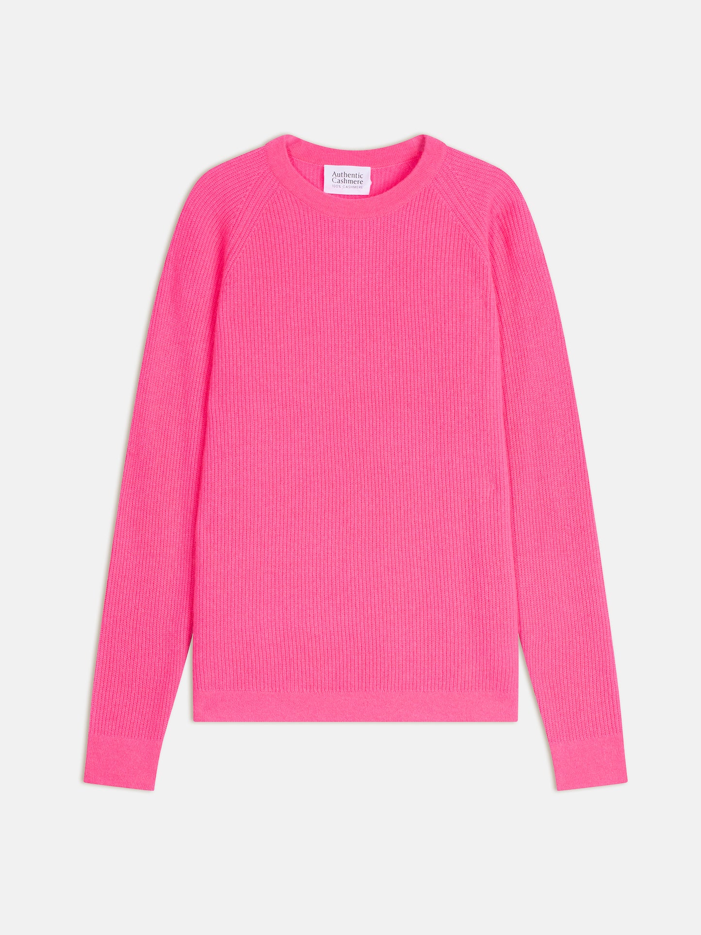 LUNÉA Pullover mit Rundhalsausschnitt in Neonpink aus 100% Kaschmir
