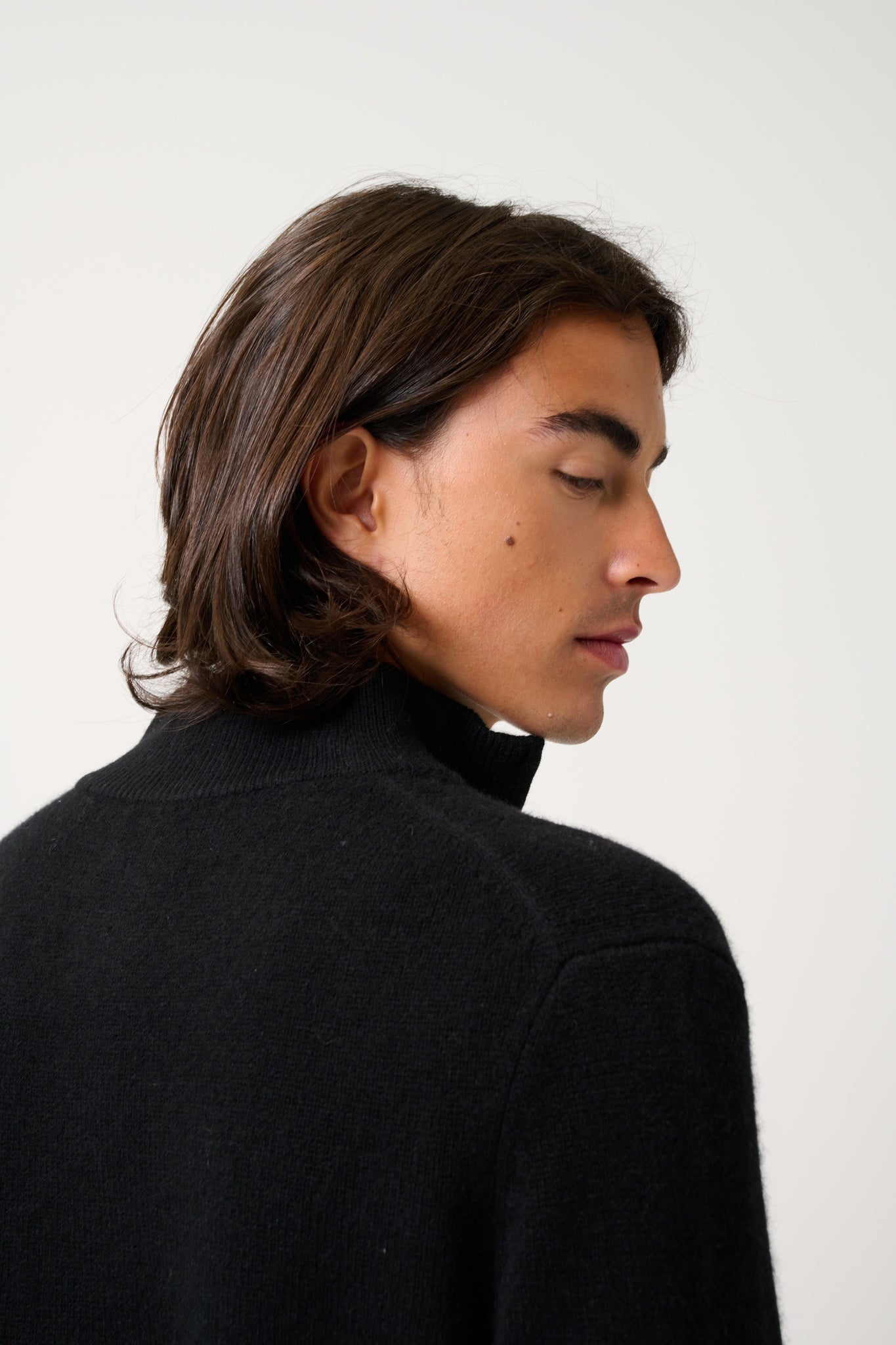 LYNA 4-thread trucker sweater black 100% cashmere