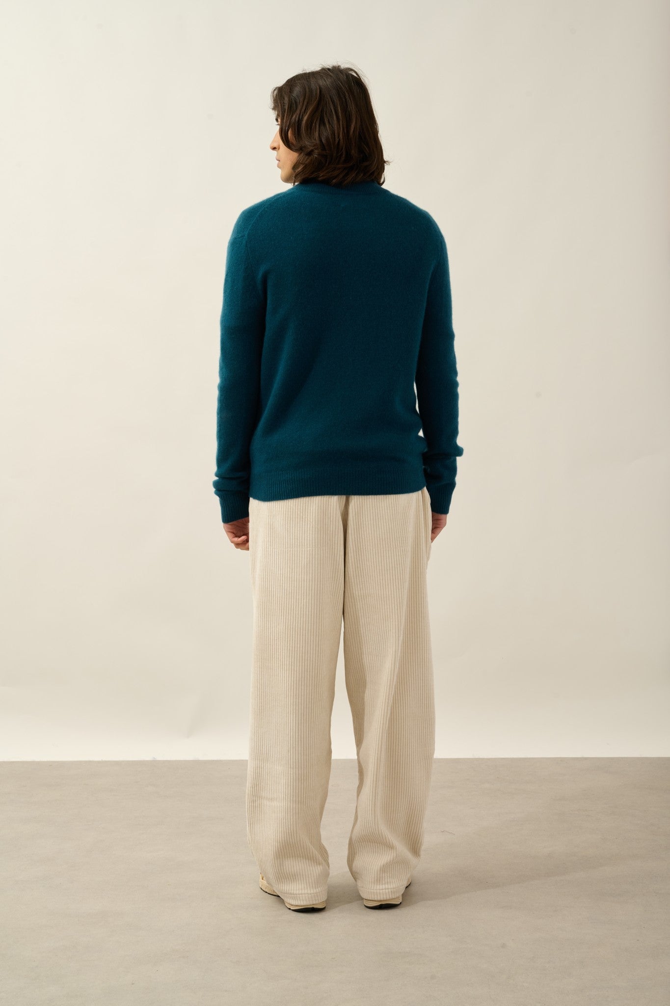 lyna gilet zippé col camionneur 4 fils vert canard 100% cachemire