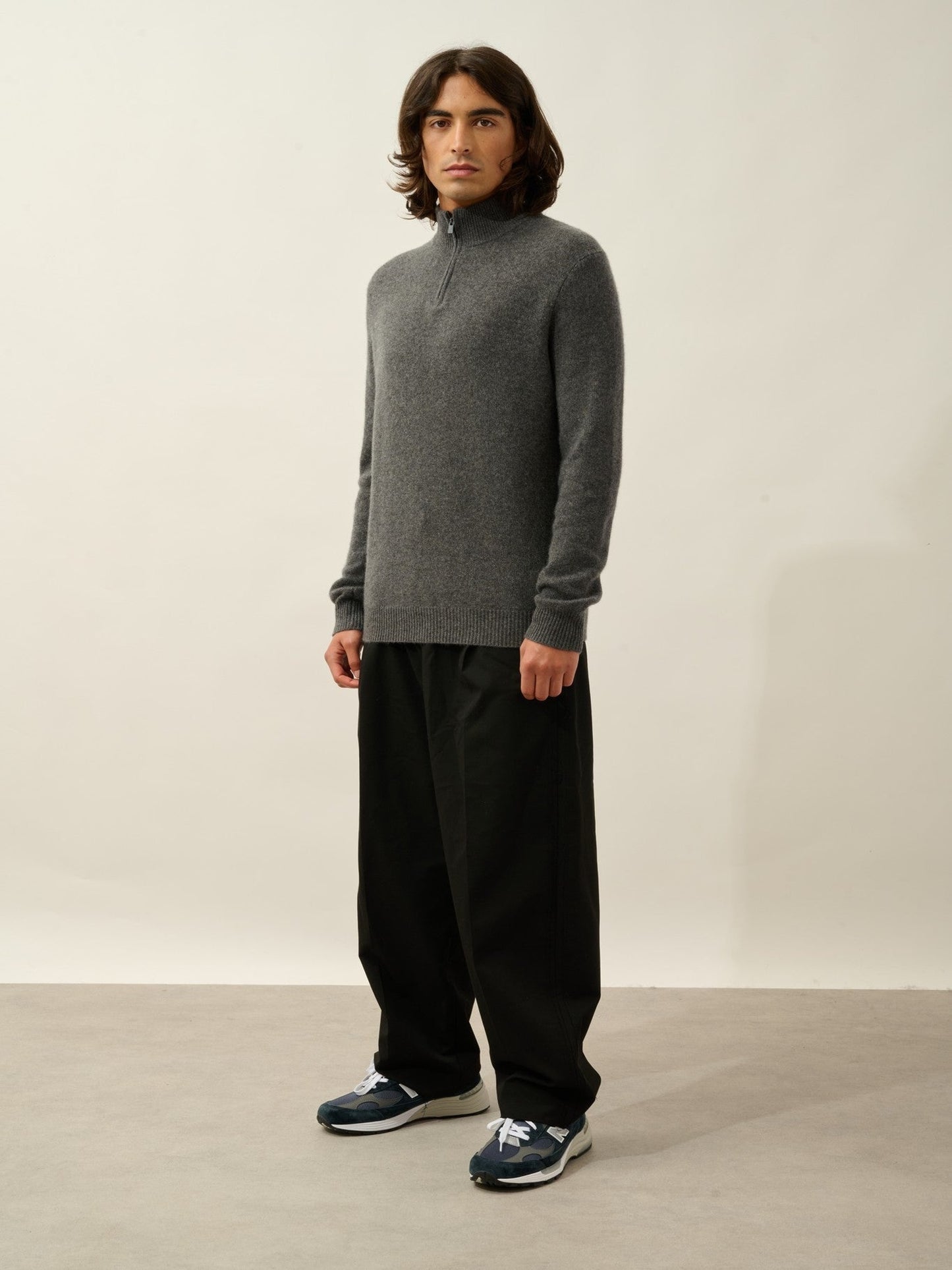 lyna pull camionneur 4 fils anthracite chiné 100% cachemire