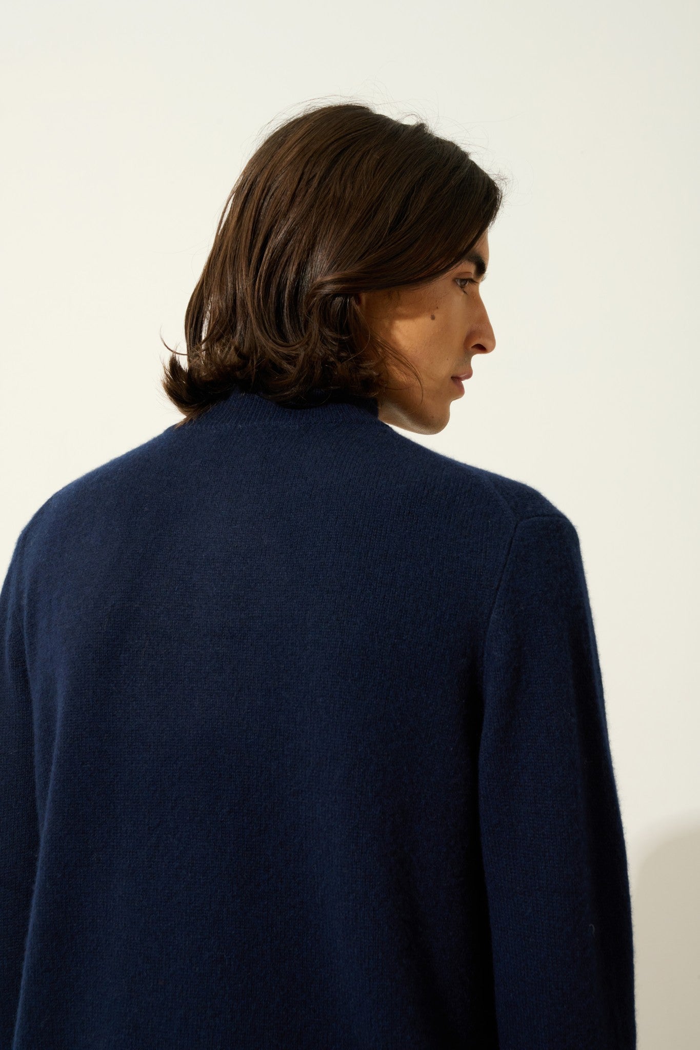 lyna pull camionneur 4 fils navy 100% cachemire