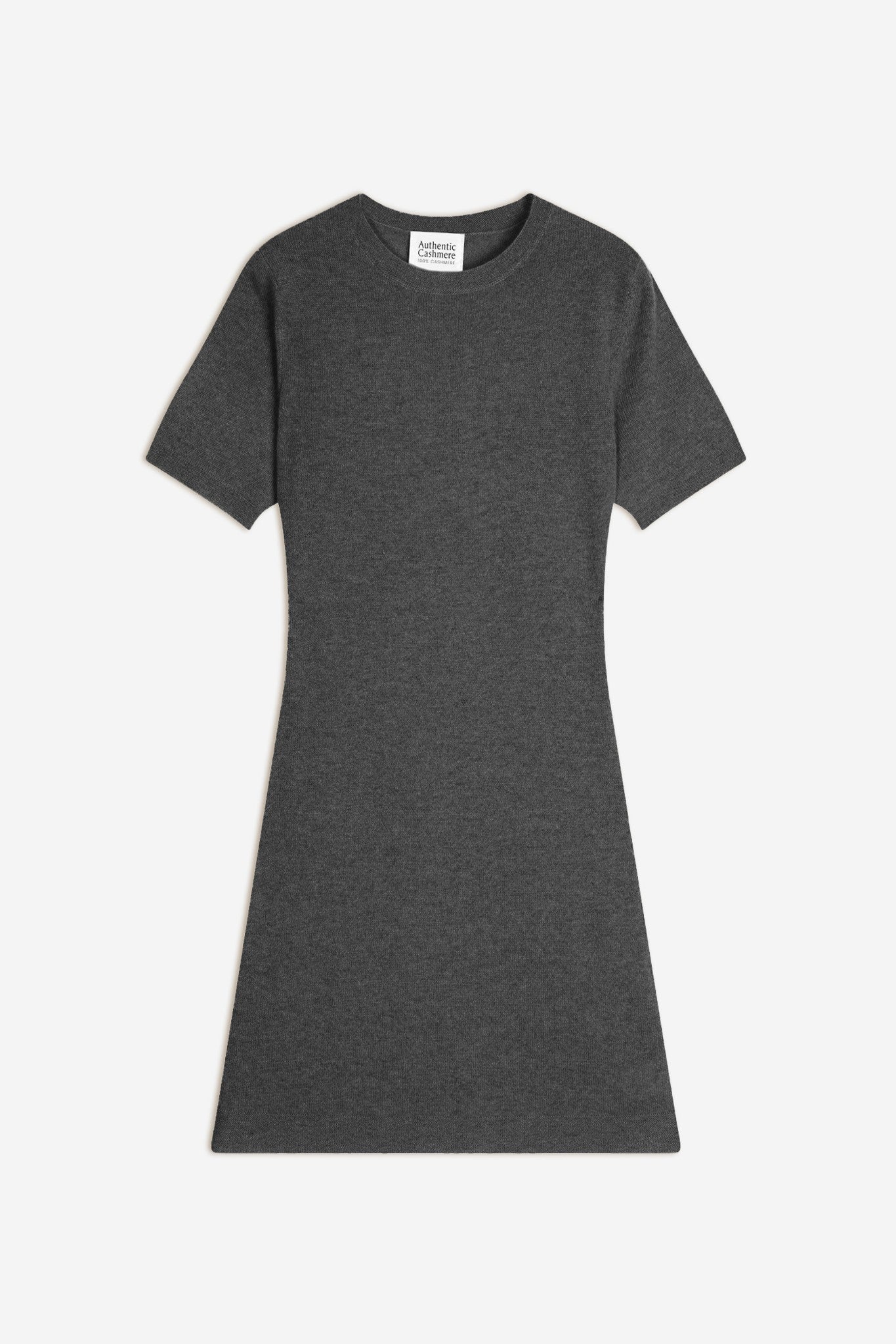 lynn robe col rond sans manches anthracite chiné 100% cachemire