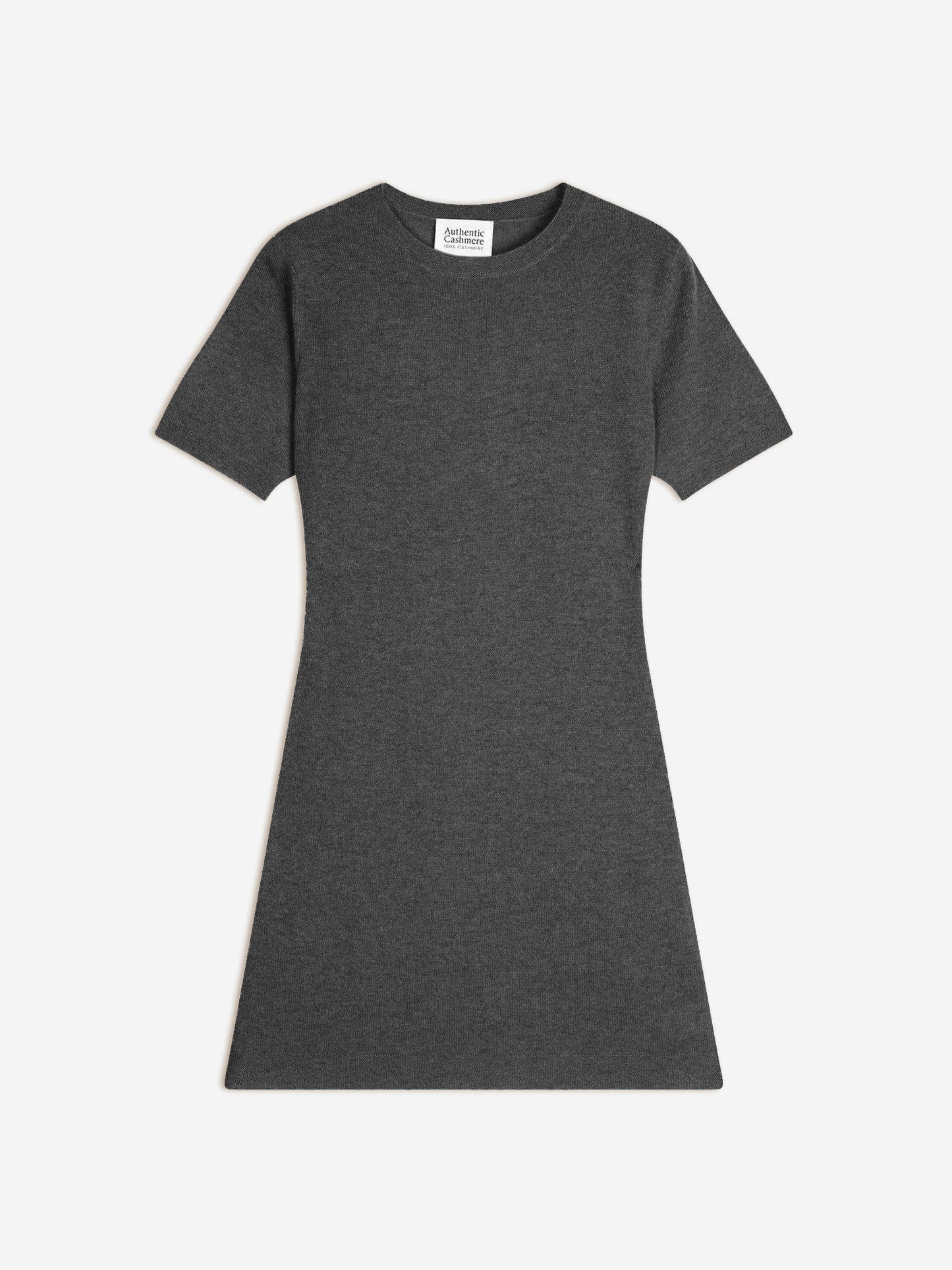 LYNN sleeveless round-neck dress anthracite mottled 100% cashmere