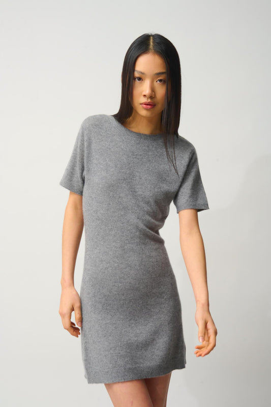 LYNN 100% cashmere flannel sleeveless round-neck dress