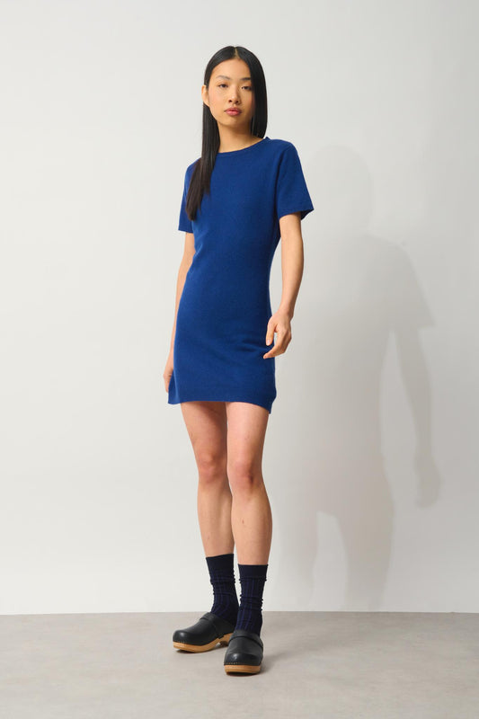 LYNN sleeveless round-neck midnight dress 100% cashmere