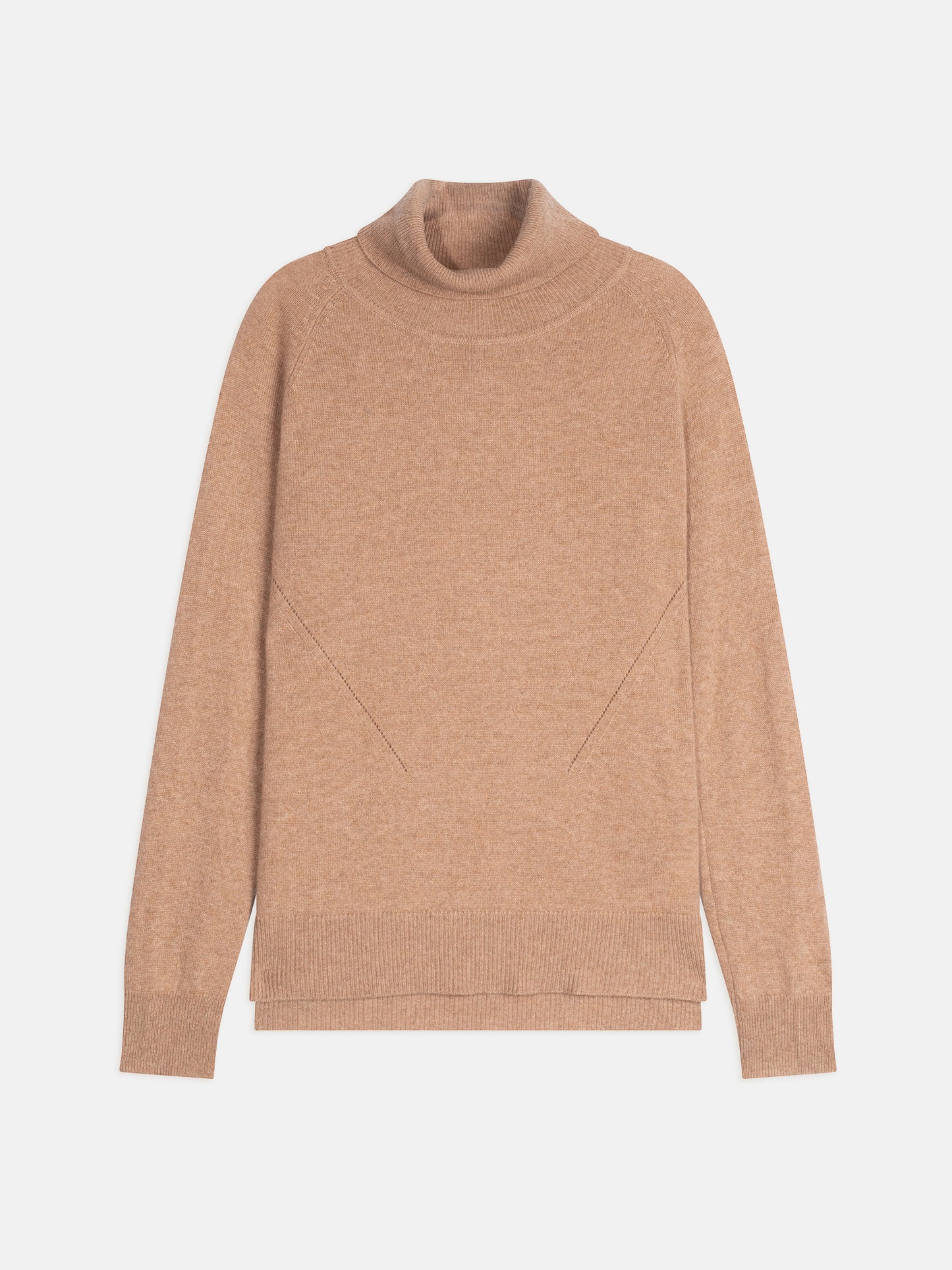 MADELINE camel turtleneck sweater 100% cashmere