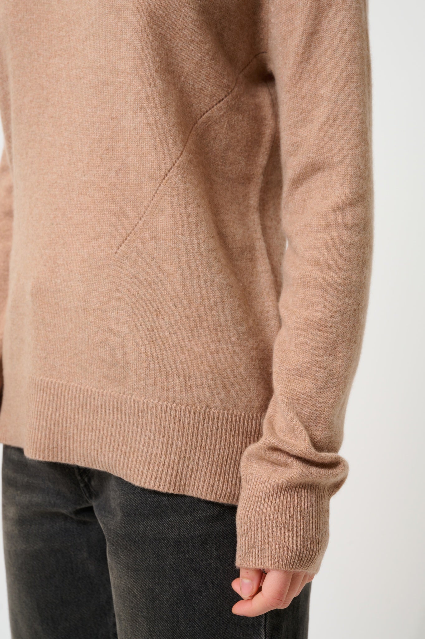 MADELINE camel turtleneck sweater 100% cashmere
