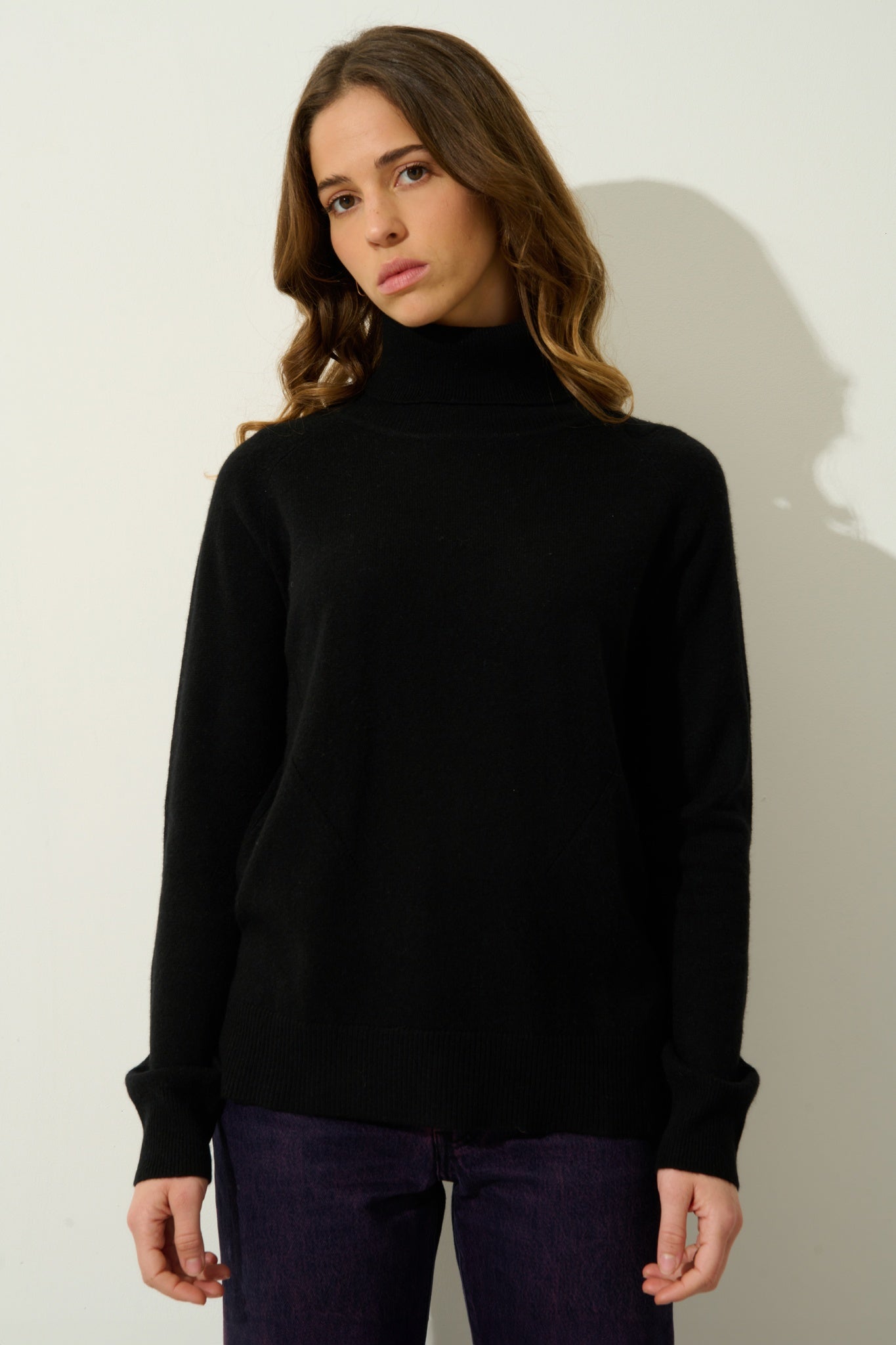 MADELINE black turtleneck sweater 100% cashmere - Authentic Cashmere