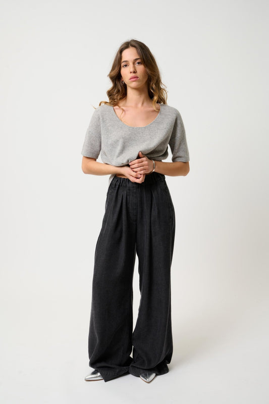 MAELYS mottled cloud round-neck t-shirt 100% cashmere