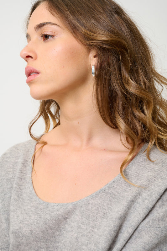 MAELYS thirt col rond nuage chiné 100% cachemire