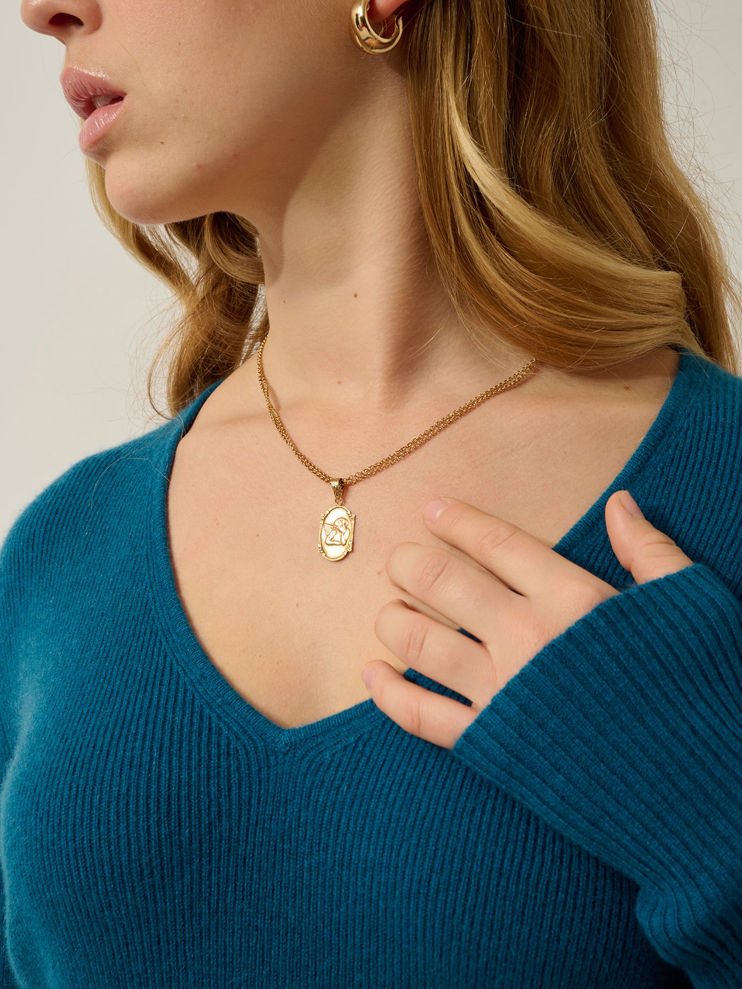 MAEN robe col v paon 100% cachemire