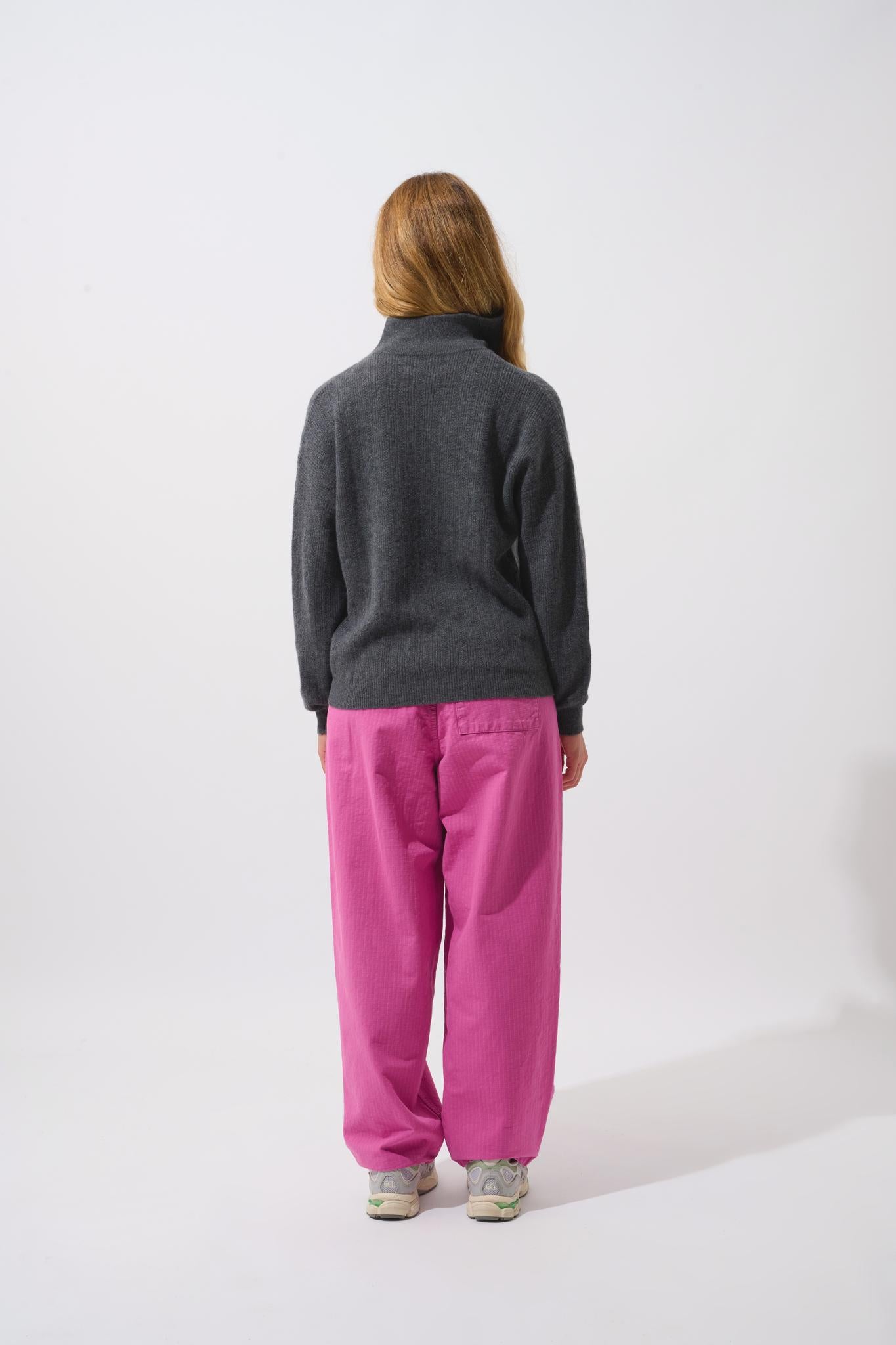 MARIE pull camionneur anthracite chiné 100% cachemire