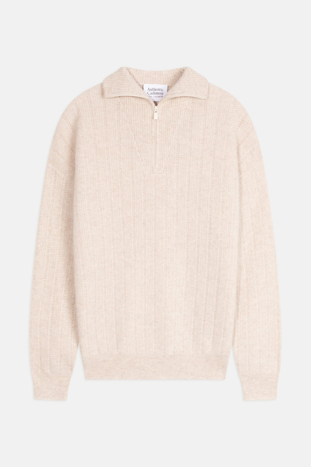 marie pull camionneur beige chiné 100% cachemire