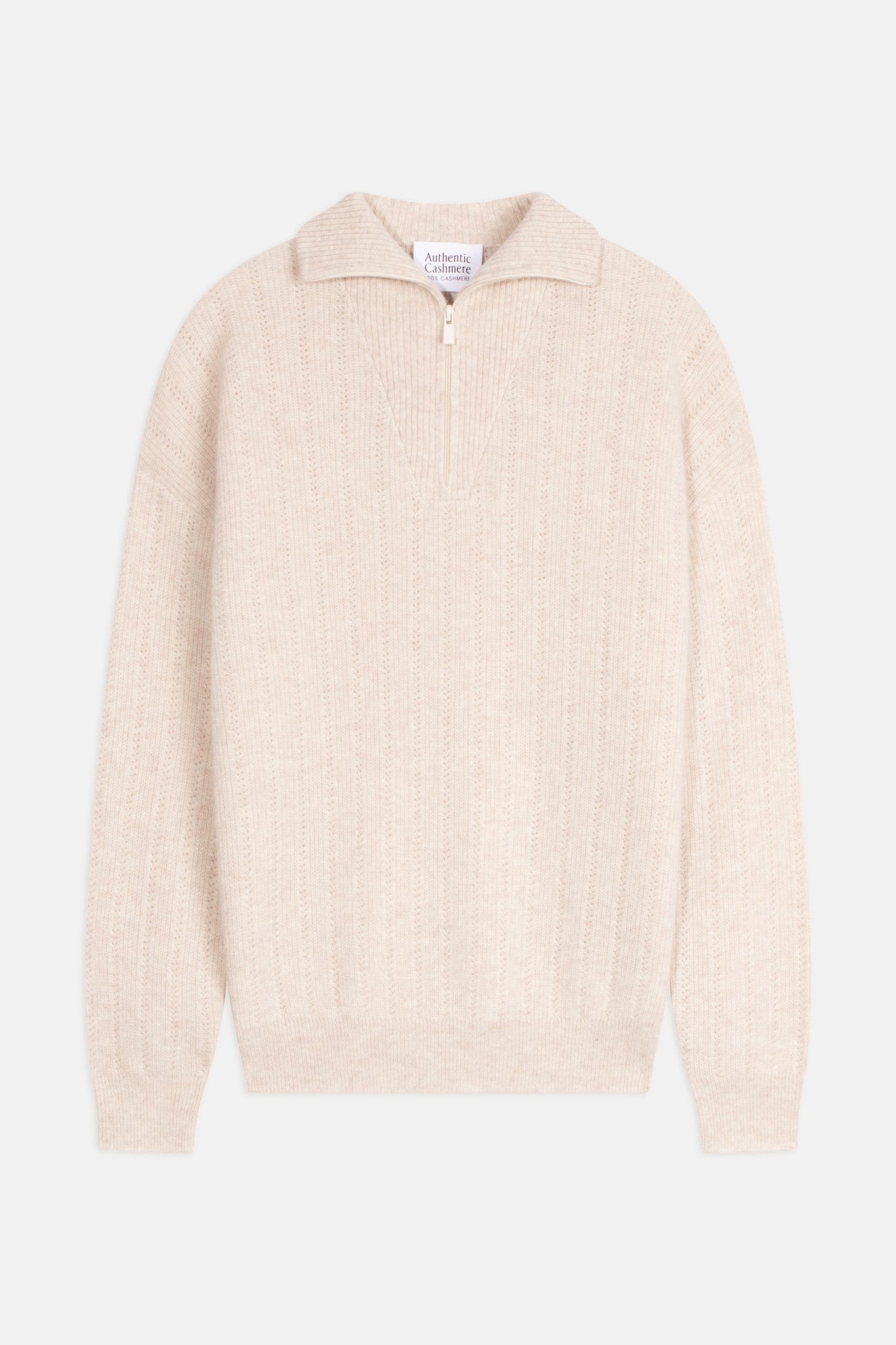 marie pull camionneur beige chiné 100% cachemire