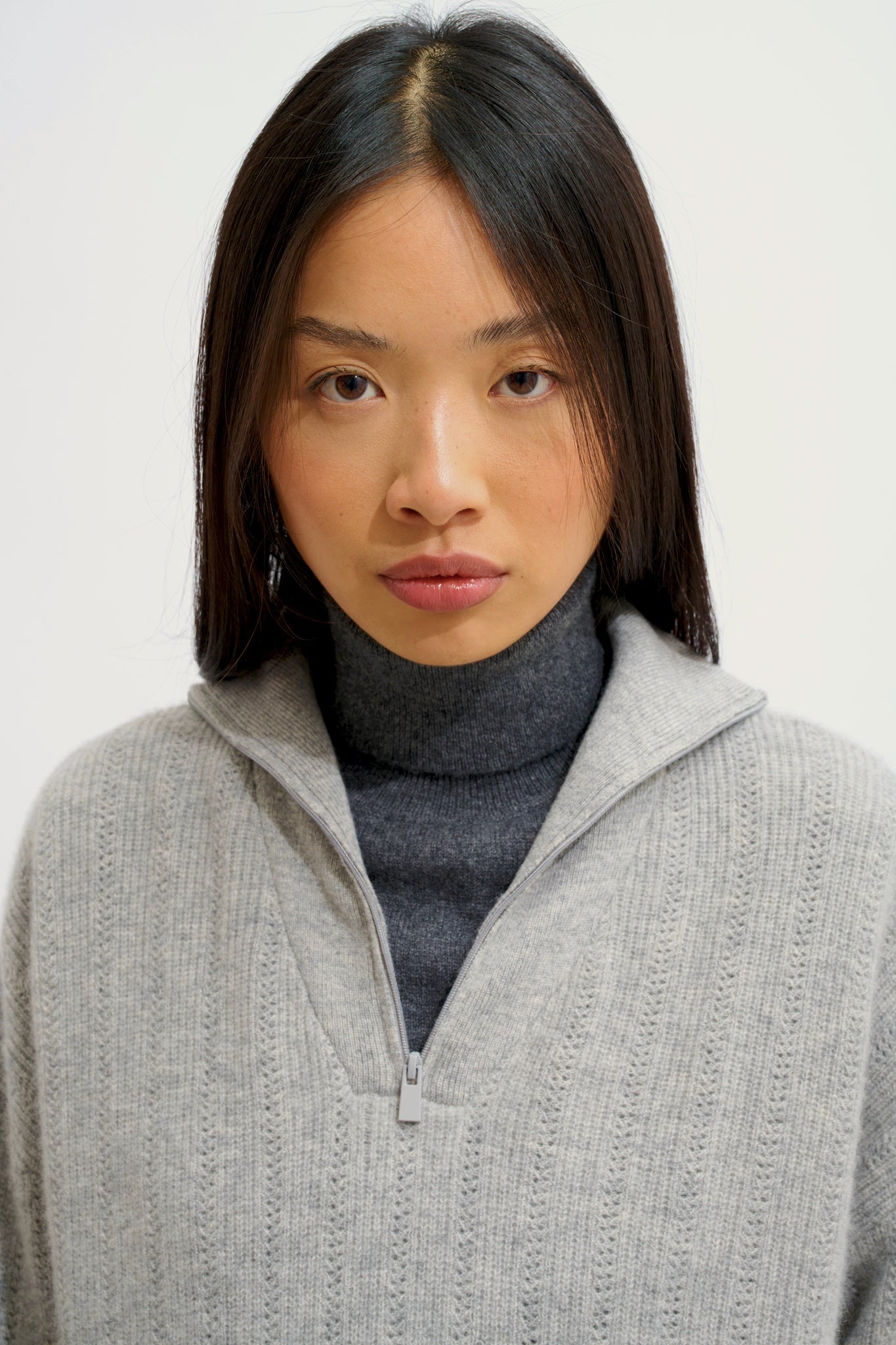 MARIE pull camionneur nuage chiné 100% cachemire