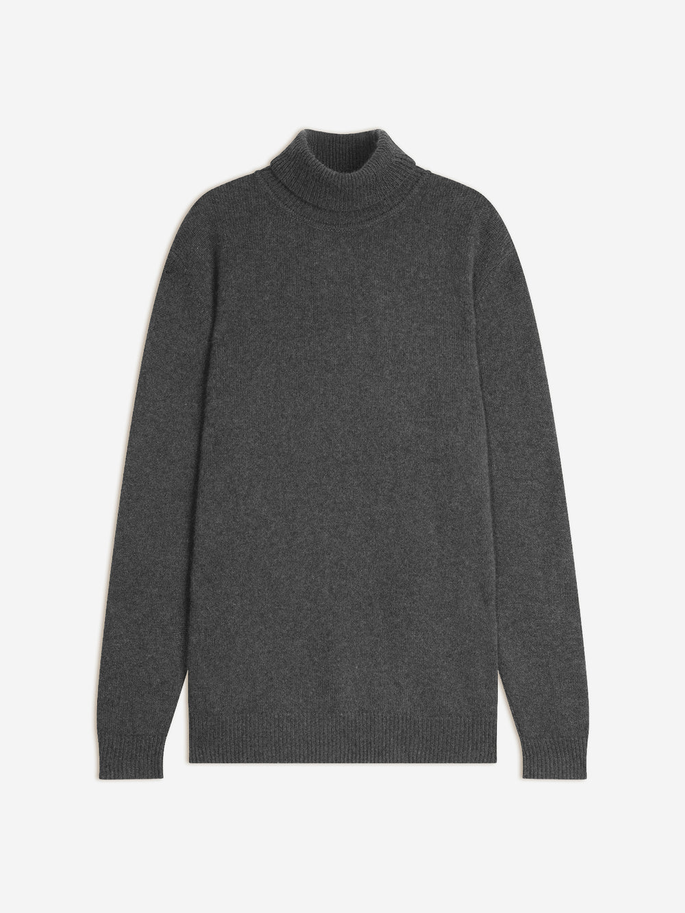 MARTIN pull col roulé 4 fils anthracite chiné 100% cachemire