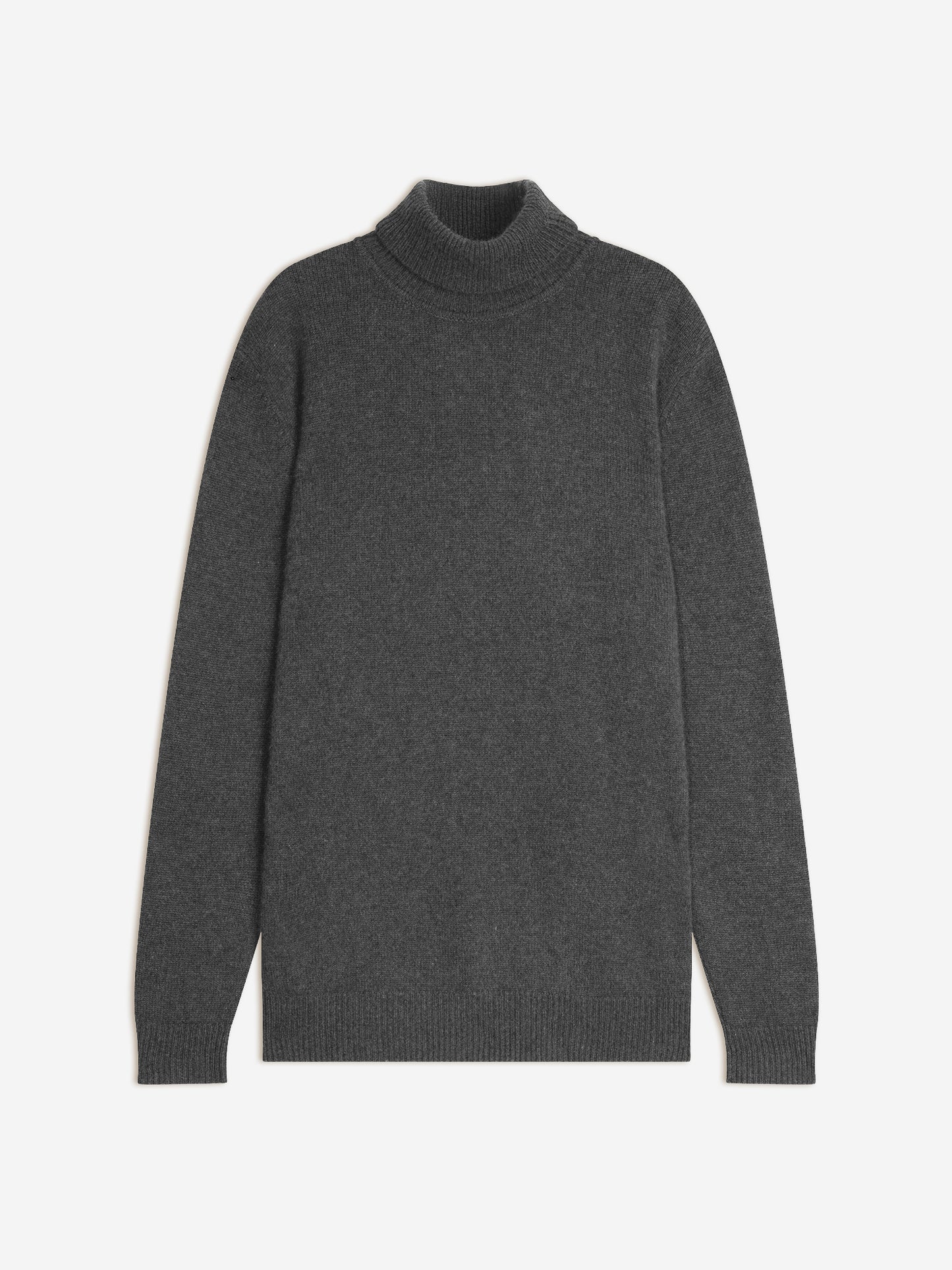 MARTIN pull col roulé 4 fils anthracite chiné 100% cachemire