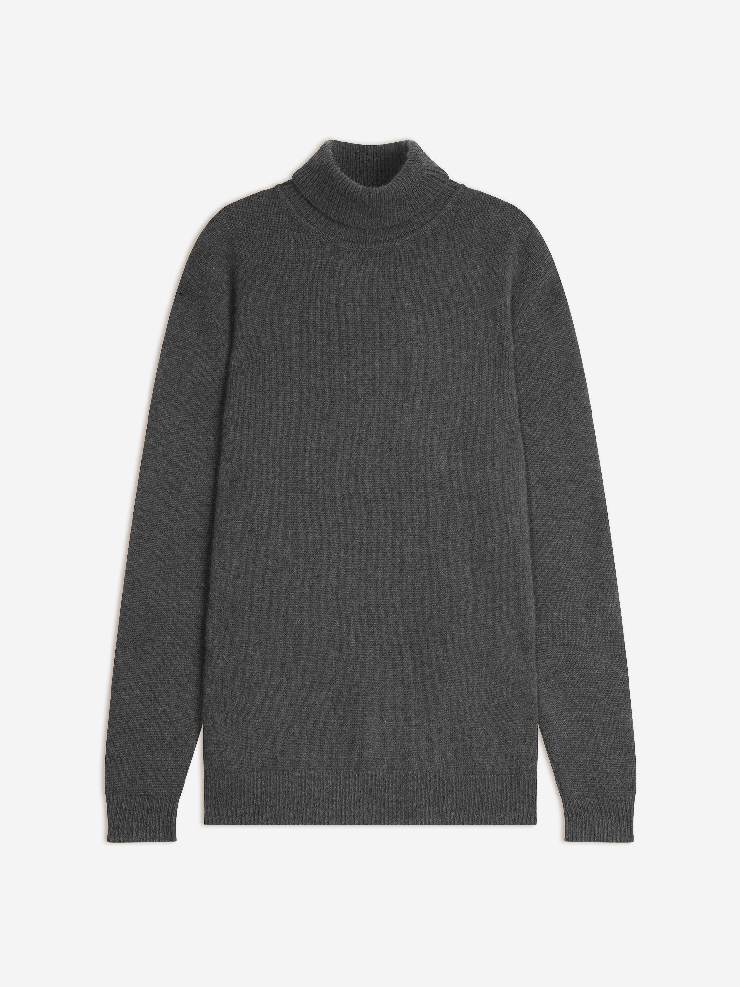 MARTIN pull col roulé 4 fils anthracite chiné 100% cachemire