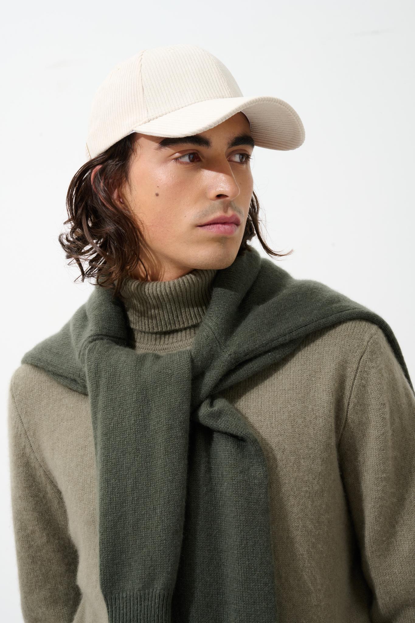 MARTIN pull col roulé 4 fils army 100% cachemire