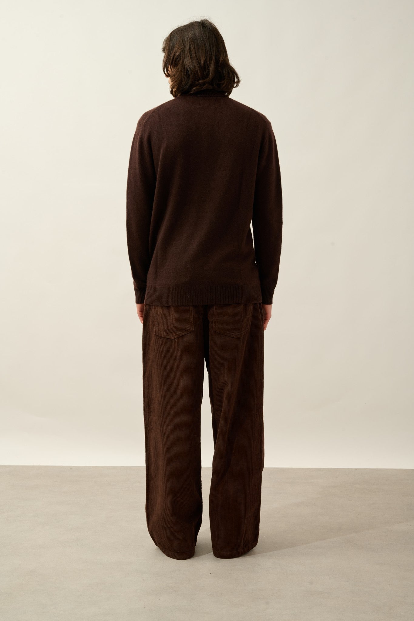 martin pull col roulé 4 fils choco 100% cachemire