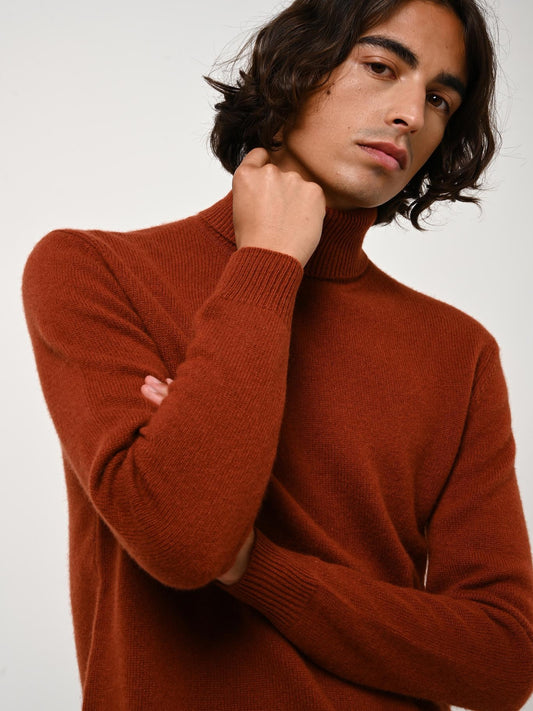 MARTIN pull col roulé 4 fils écureuil 100% cachemire