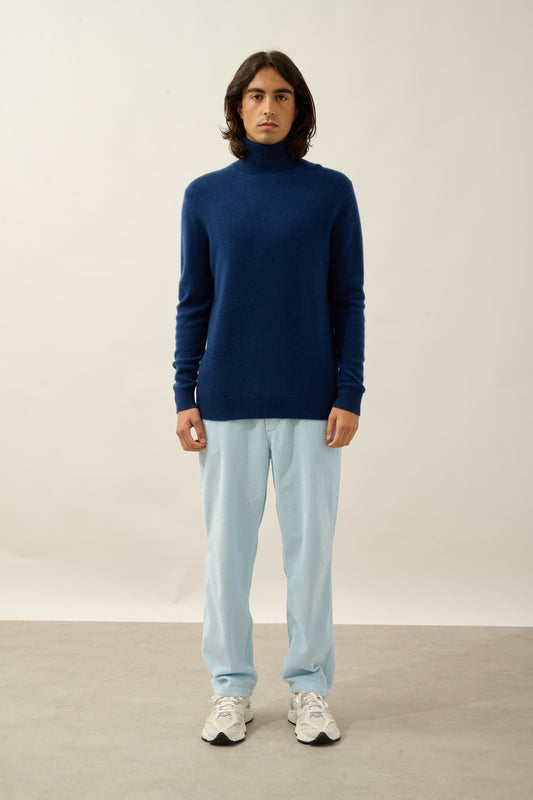 MARTIN pull col roulé 4 fils minuit 100% cachemire