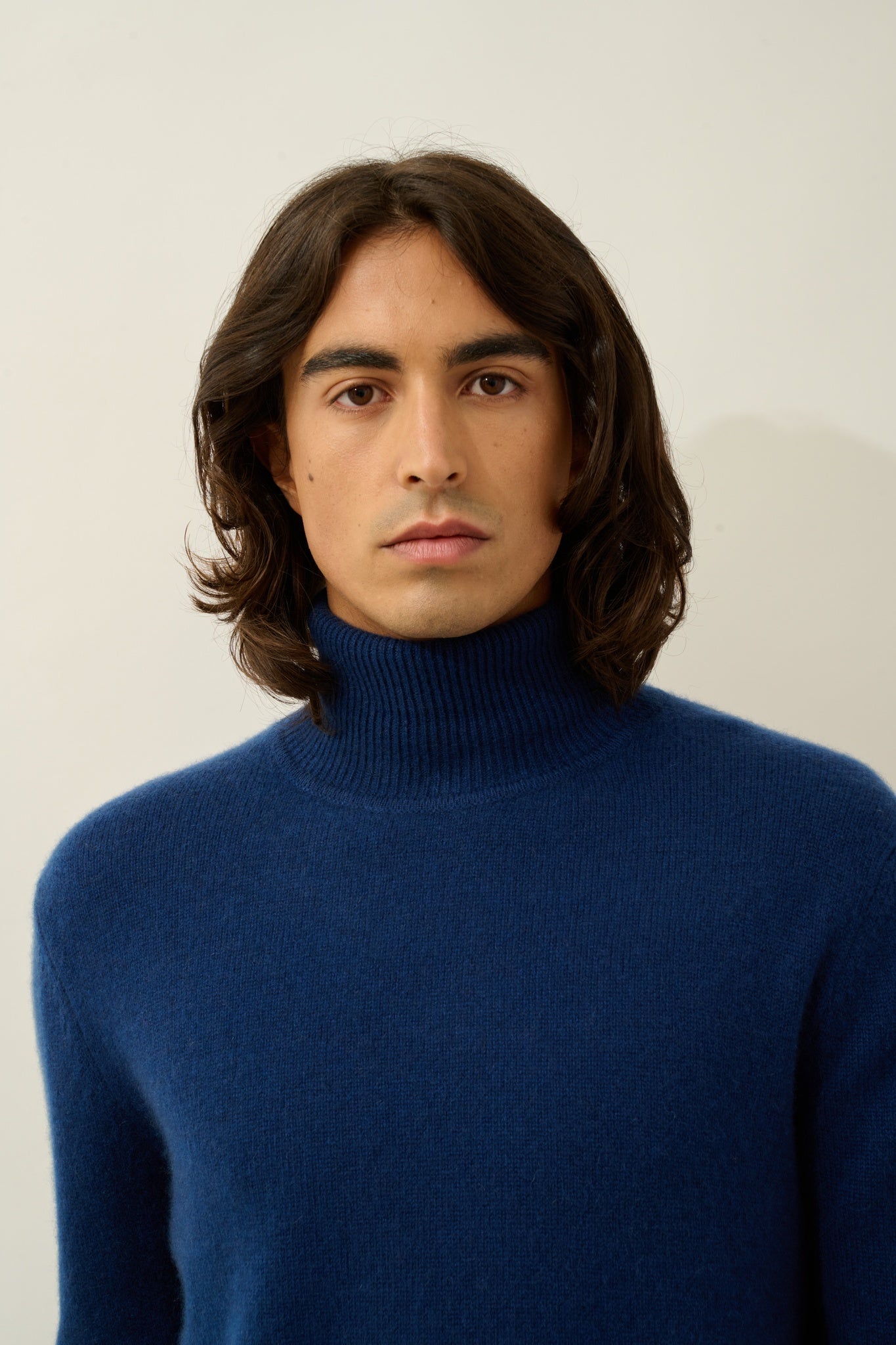 MARTIN pull col roulé 4 fils minuit 100% cachemire